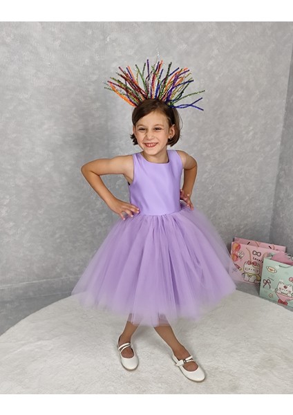 Kız Çocuk Abiye Elbise Ada Model , Lila Tütü Elbise fiyatları