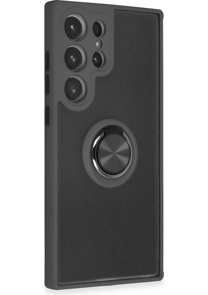 Samsung Galaxy S23 Ultra Kılıf Montreal Yüzüklü Silikon Kapak - Siyah fiyatları