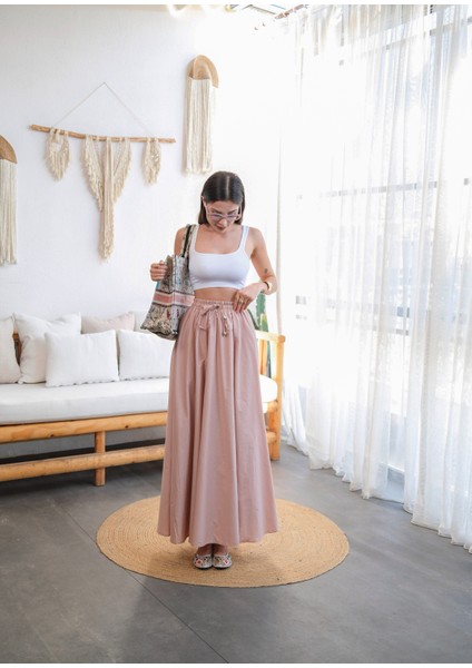 Kapsül Gardırop Maxi Boy Poplin Etek