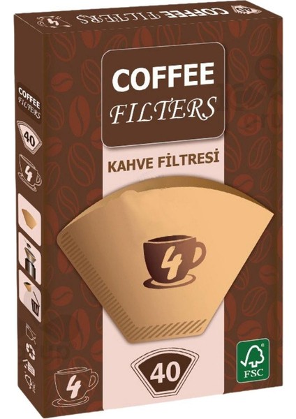 Caffeo No4 40 Adet Kahve Filtre Kağıdı x 3 Adet fiyatları