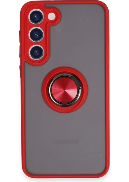 Samsung Galaxy S23 Plus Kılıf Montreal Yüzüklü Silikon Kapak - Kırmızı