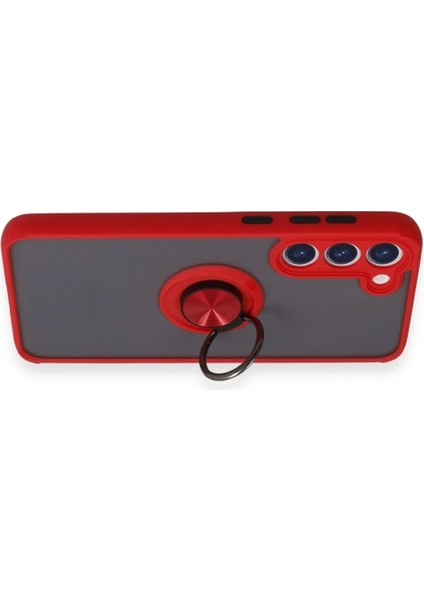 Samsung Galaxy S23 Plus Kılıf Montreal Yüzüklü Silikon Kapak - Kırmızı modelleri