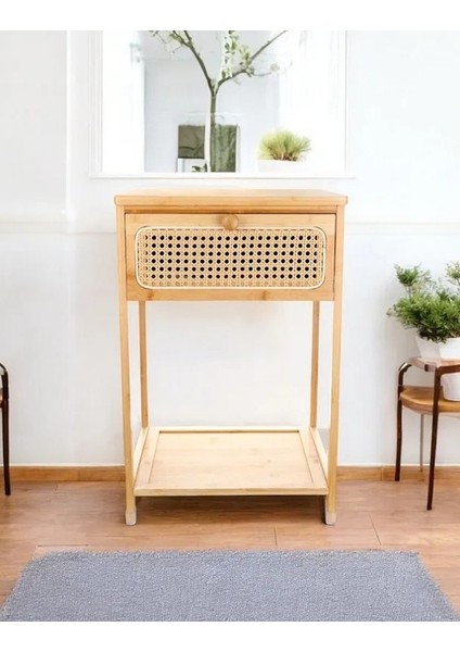 Bambu 2 Katlı Çekmeceli Oturma Odası Yatak Odası Komodini Rattan Komodin fiyatları