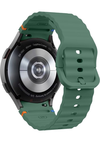 Samsung Galaxy Watch 7 40MM-44MM Ile Uyumlu Metal Tokalı Dalgalı Spor Silikon Kordon fiyatları