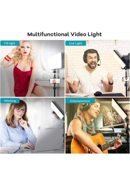 Düz Panel LED Işık + Ayarlanabilir Tripod | Video Çekimi, Makyaj ve Canlı Yayın Aydınlatması indirimleri