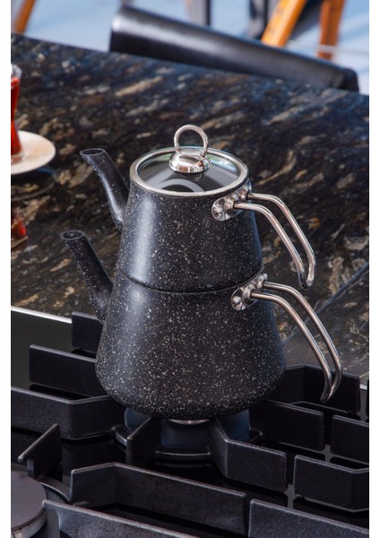 Bonjour Compact Granit Kaplama Çaydanlık Takımı – Siyah fiyatları