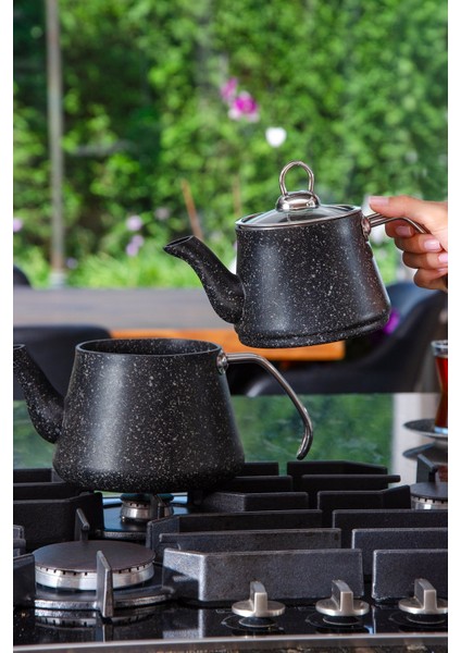 Bonjour Compact Granit Kaplama Çaydanlık Takımı – Siyah modelleri