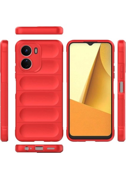 Vivo Y16 Kılıf Optimum Silikon - Kırmızı modelleri