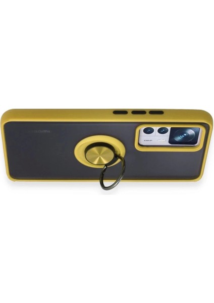 Xiaomi Mi 12T Pro Kılıf Montreal Yüzüklü Silikon Kapak - Sarı modelleri