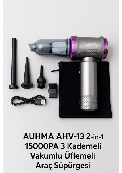 Ahv-13 2'si 1 Arada Şarjlı Araç Süpürgesi | 16000PA Güçlü Vakum | Üfleme Özellikli | Kablosuz Mini El Süpürgesi modelleri