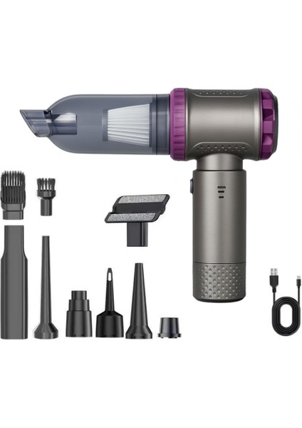 Ahv-13 2'si 1 Arada Şarjlı Araç Süpürgesi | 16000PA Güçlü Vakum | Üfleme Özellikli | Kablosuz Mini El Süpürgesi