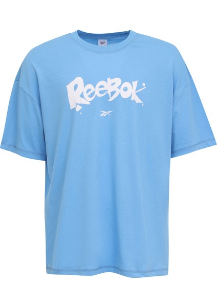 NEW ID OVRS GFX TEE Mavi Erkek Kısa Kol T-Shirt