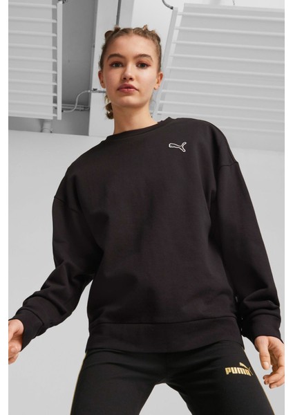 BETTER ESSENTIALS Crew TR Siyah Kadın Sweatshirt