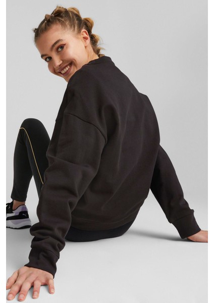 BETTER ESSENTIALS Crew TR Siyah Kadın Sweatshirt fırsatları