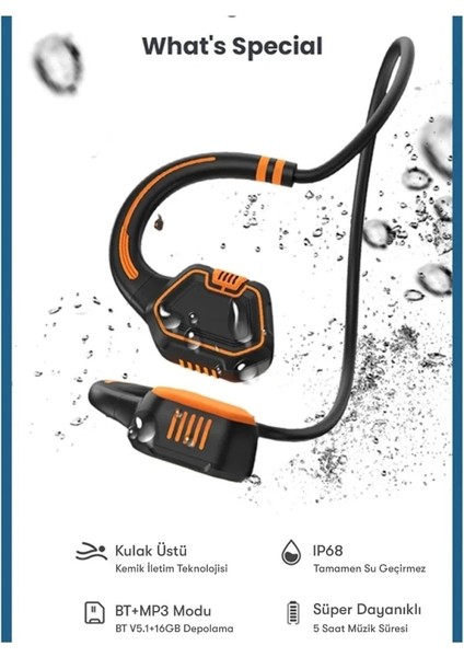 As9 Suya Dayanıklı Bluetooth Kulaklık - Siyah modelleri