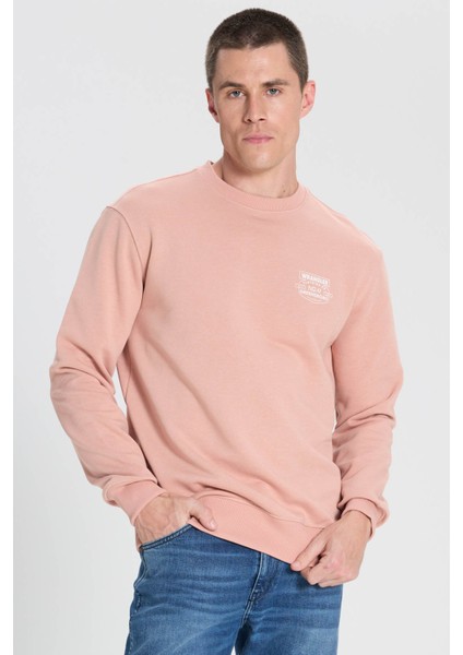 Regular Fit Normal Kesim Pembe Erkek Sweatshirt