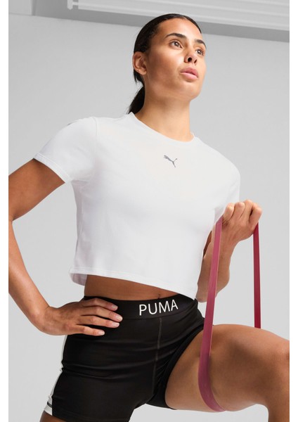 W TAD ESSENTIAL Baby Tee Beyaz Kadın Kısa Kol T-Shirt