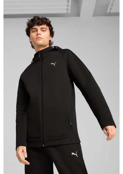 EVOSTRIPE Full-Zip Hoodie Siyah Erkek Sweatshirt