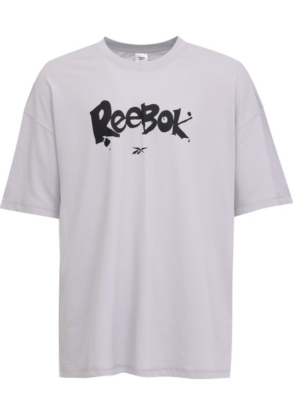 NEW ID OVRS GFX TEE Gri Erkek Kısa Kol T-Shirt