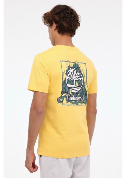 Back Graphic Short Sleeve Sarı Erkek Kısa Kol T-Shirt fiyatları