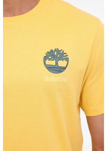 Back Graphic Short Sleeve Sarı Erkek Kısa Kol T-Shirt fırsatları