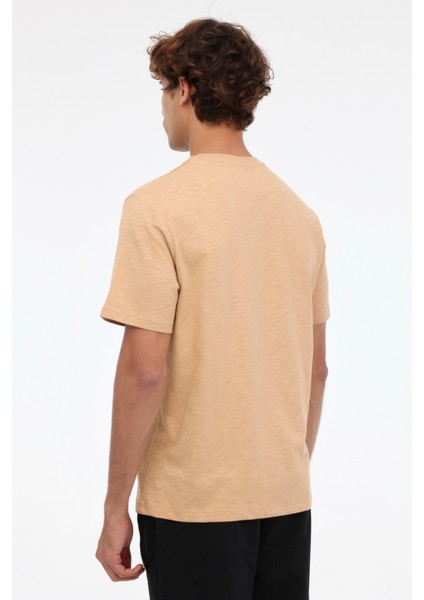 Short Sleeve Graphic Slub Kahverengi Erkek Kısa Kol T-Shirt fiyatları