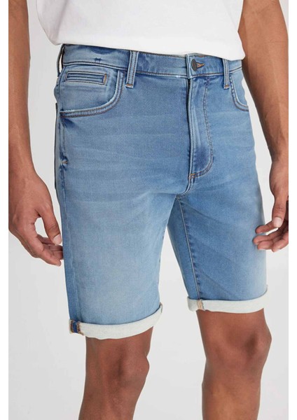 5 Cep Jean Şort Mavi Erkek Şort fırsatları