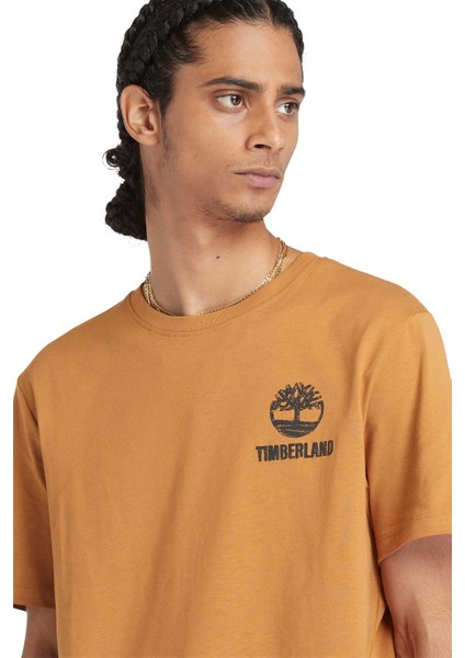 Short Sleeve Back Logo Gr Kahverengi Erkek Kısa Kol T-Shirt fiyatları