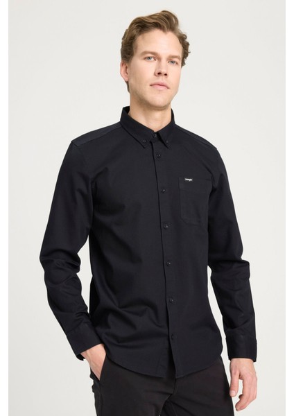 Regular Fit Normal Kesim Siyah Erkek Gömlek