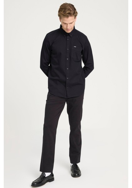 Regular Fit Normal Kesim Siyah Erkek Gömlek modelleri