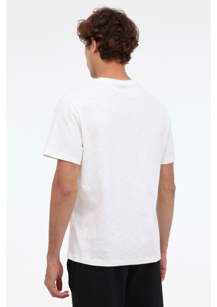 Short Sleeve Graphic Slub Beyaz Erkek Kısa Kol T-Shirt fiyatları