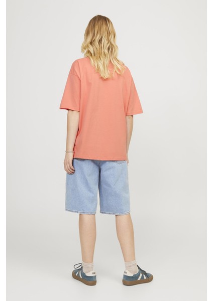 JXPAIGE LOOSE SS TEE JRS Kiremit Kadın Kısa Kol T-Shirt