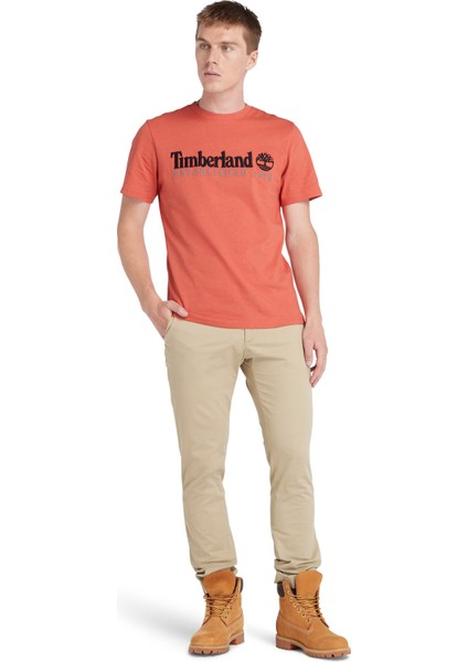 Embroidery Logo Tee Kırmızı Erkek Kısa Kol T-Shirt fırsatları