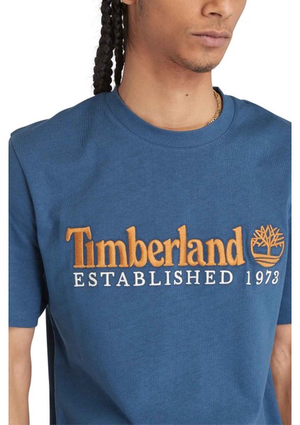 Embroidery Logo Lacivert Erkek Kısa Kol T-Shirt fiyatları