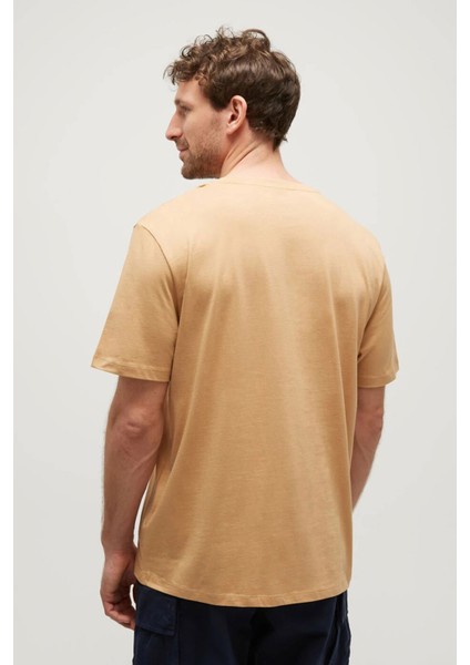 Short Sleeve Woven Badge Bej Erkek Kısa Kol T-Shirt fiyatları