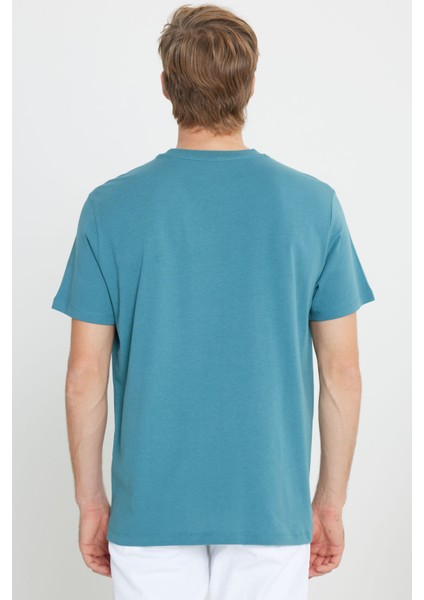 Bisiklet Yaka T-shirt Mavi Erkek Kısa Kol T-Shirt fiyatları