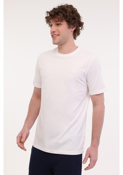 MB CT102 C NK T-SH 5FX KIRIK BEYAZ Erkek Kısa Kol T-Shirt