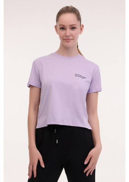 WL ANNA 11 5FX Mor Kadın Kısa Kol T-Shirt