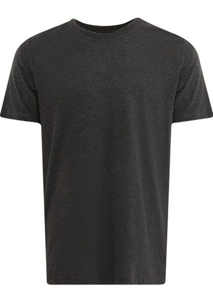 RI Left Chest Logo Gri Erkek Kısa Kol T-Shirt
