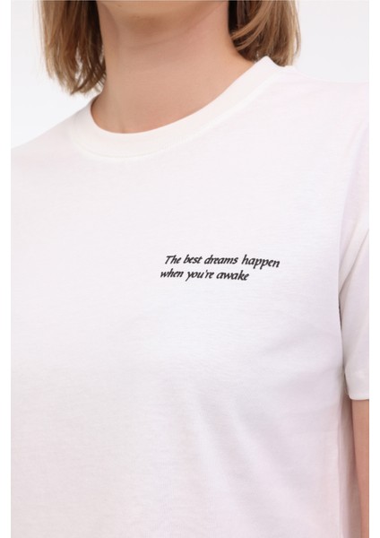 WL ANNA 11 5FX Ekru Kadın Kısa Kol T-Shirt fırsatları