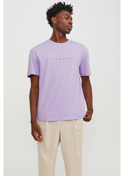 JJESTAR JJ TEE SS NOOS Mor Erkek Kısa Kol T-Shirt