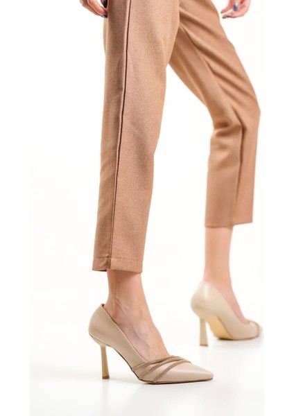 Sonya Premium Nude Taşlı Kadın Ayakkabı