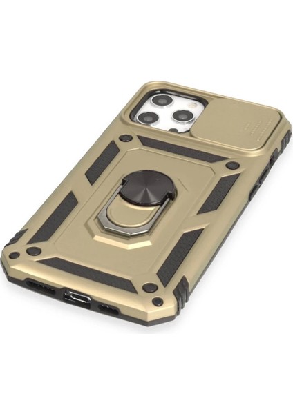 iPhone 12 Pro Max Kılıf Pars Lens Yüzüklü Silikon - Gold fırsatları