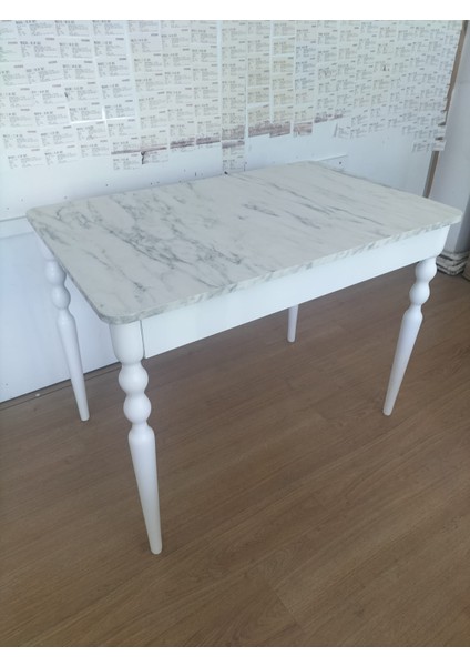 90 x 70 cm Beyaz Mermerdesen Sabit Masa modelleri