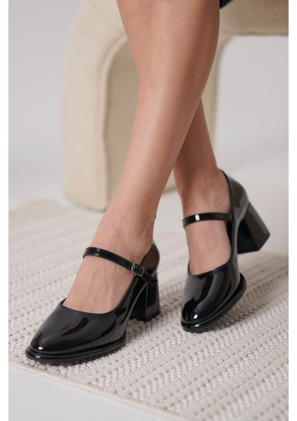 Slay Premium Siyah Rugan Kadın Topuklu Ayakkabı fiyatları