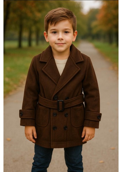 Erkek Çocuk Ince Kaşe Kaban