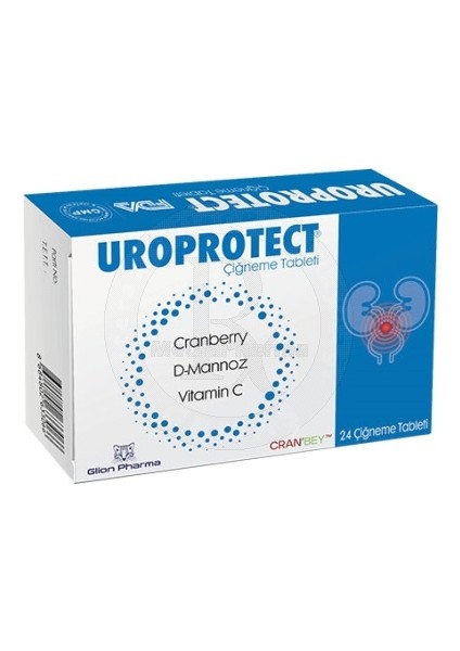 Uroprotect Çiğneme Tableti - Turna Yemişi - D-Mannoz ve Vitamin C İçeren Takviye Edici Gıda