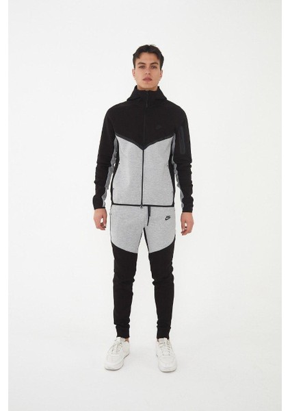 Tech Fleece Gri-Siyah Eşofman Takımı