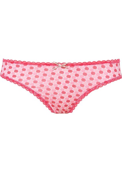 Lisanslı %95 Pamuklu Kadın Slip Külot 3'lü Özel Kutulu Paket / Mercan - Pembe - Baskılı modelleri