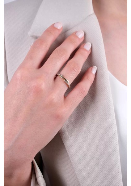 14 Ayar Altın Sıralı Çizgi Yüzük 201 modelleri